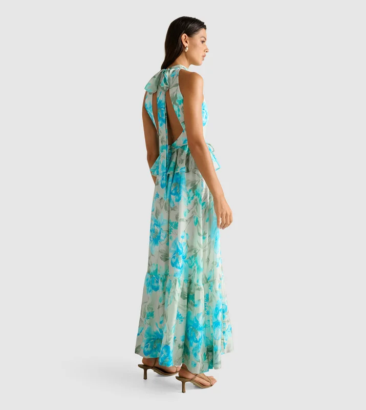 فورايفر نيو Serena Halter Peplum Maxi